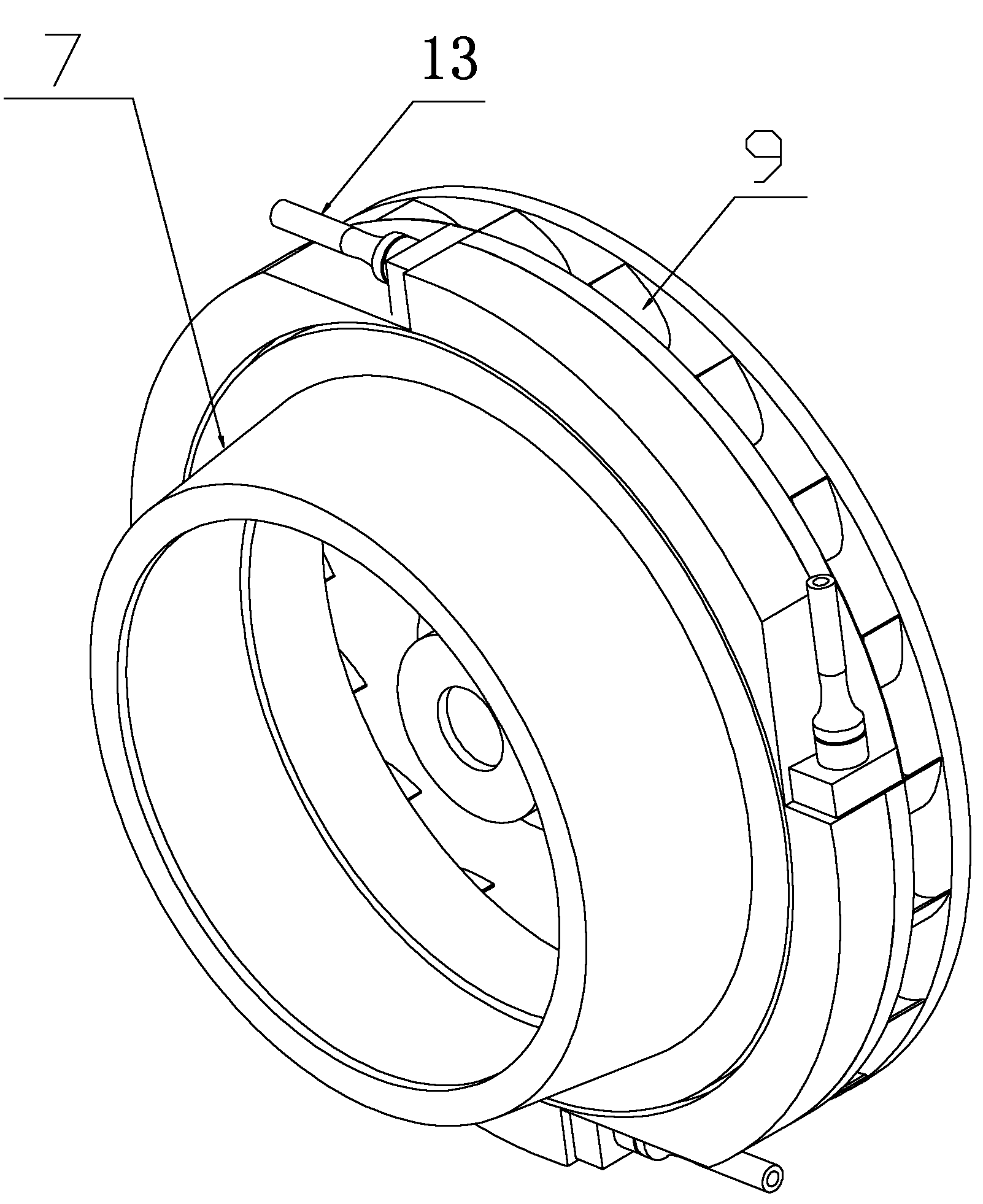 Gas-vane type gas-liquid rotating turbine separating device