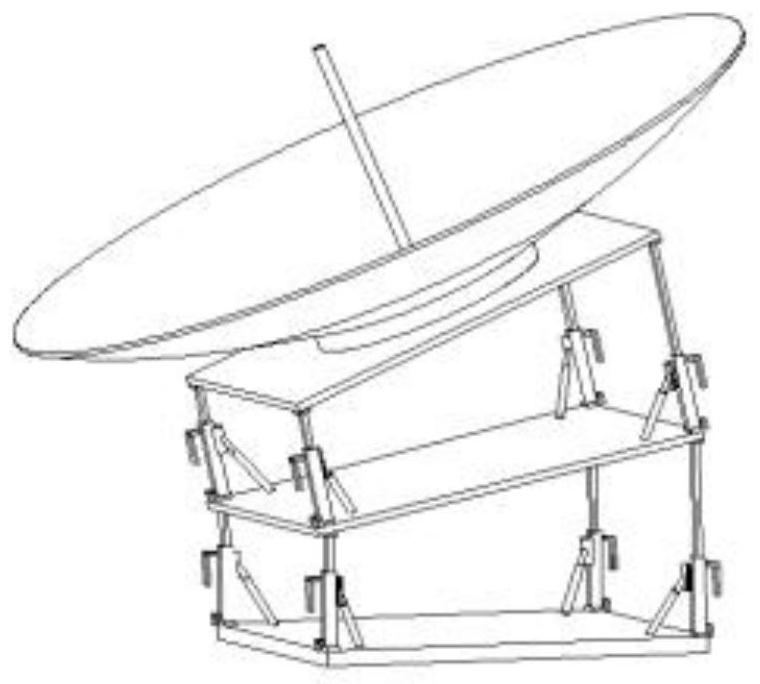 Combined inclined platform type large antenna