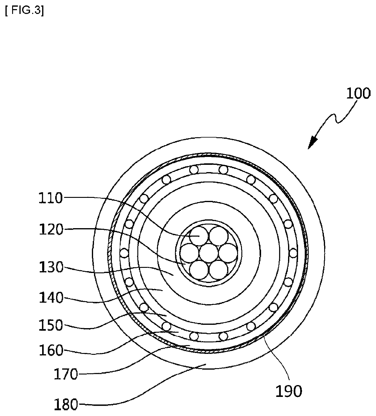 Self-extinguishing power cable with microcapsules and method for manufacturing same