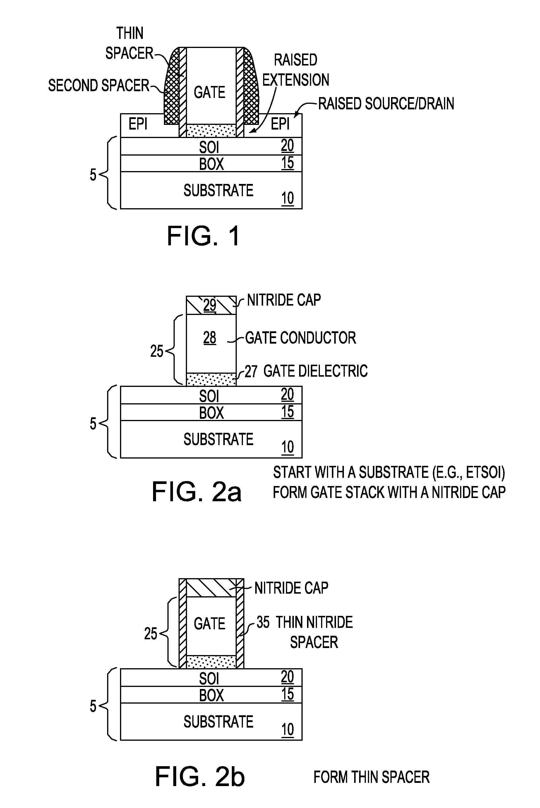 Method of forming an extremely thin semiconductor insulator (ETSOI) FET having a stair-shaped raised source/drain