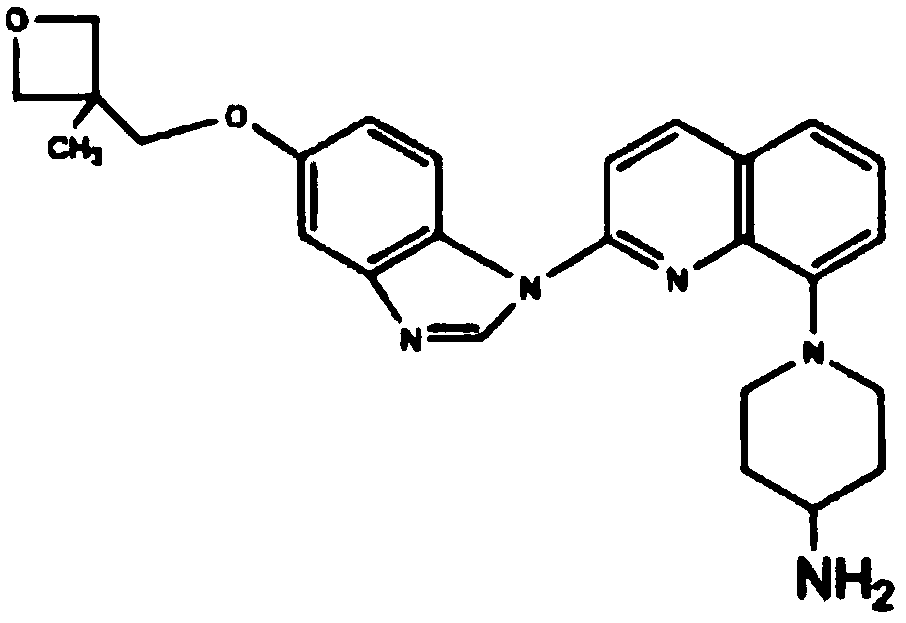 Pharmaceutical composition containing crenolanib and application of pharmaceutical composition