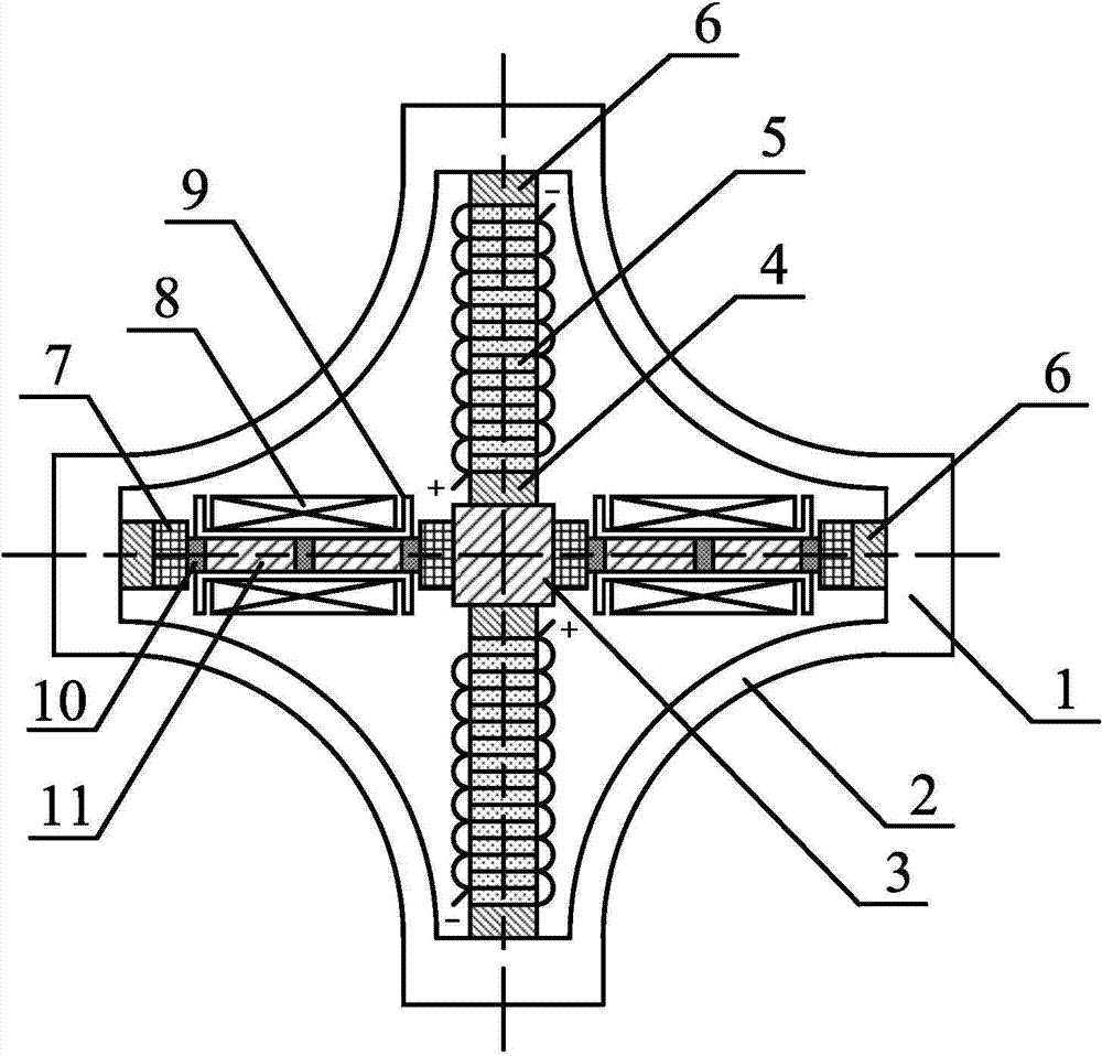 Broadband oscillator cross drive underwater acoustic transducer