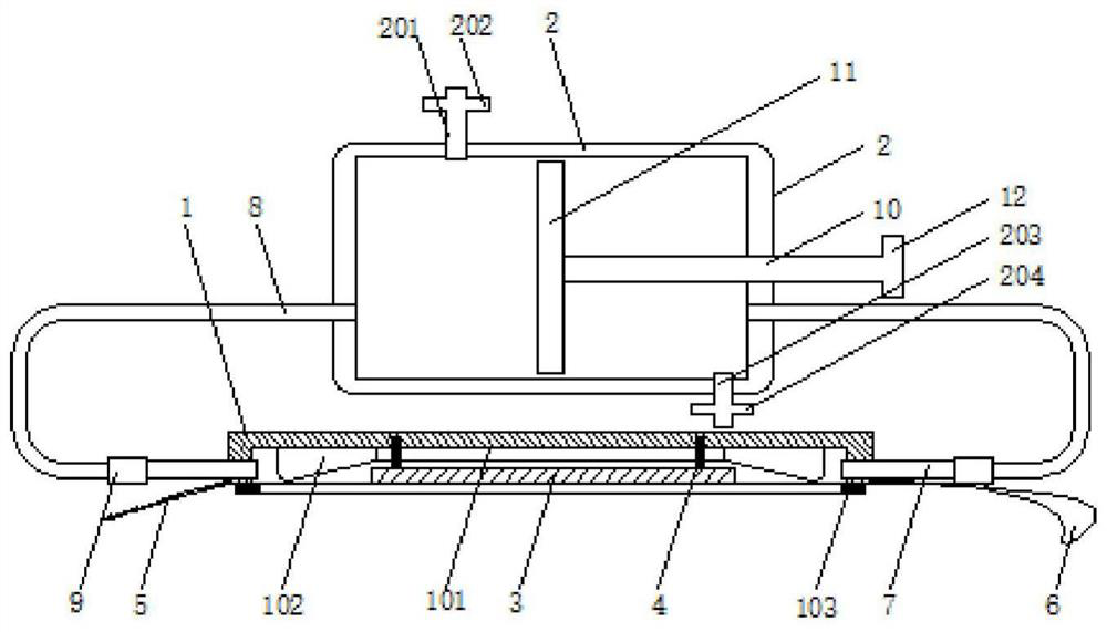 A surgical incision recovery nursing and disinfection device