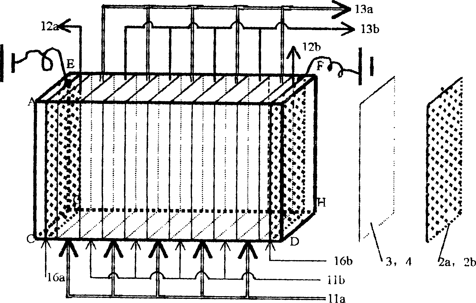 Water treating magnetoelectric dialysis process