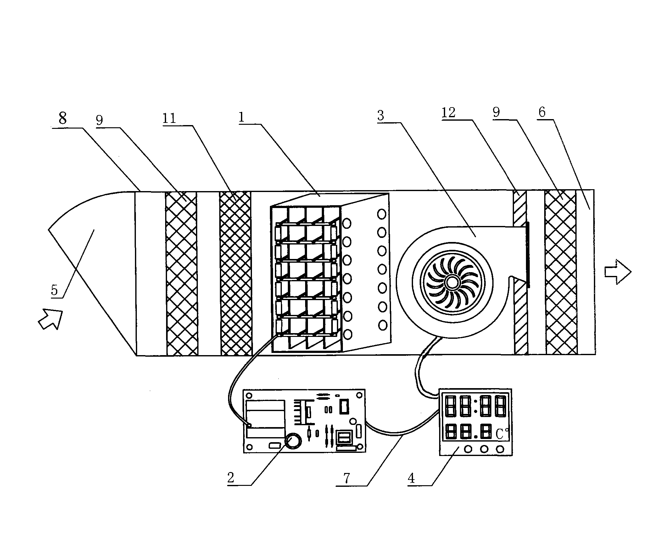 Device for sterilizing and purifying air in tunnel