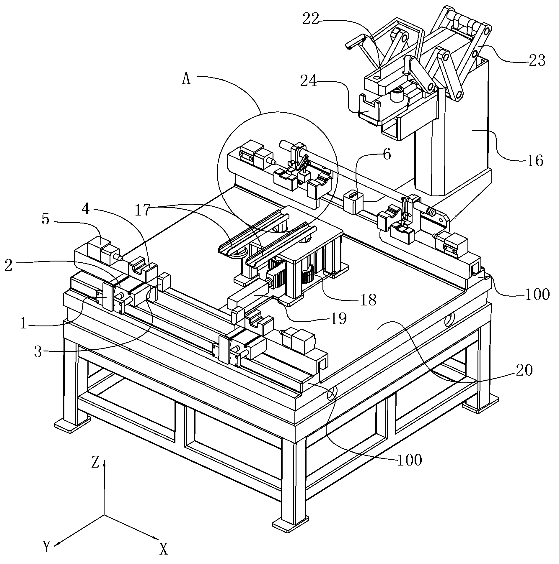Manual tray carriage welding device