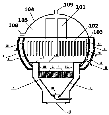 A steam generator provided with a vibration isolator