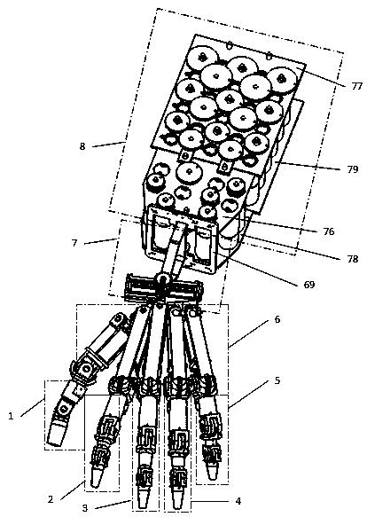 32-degree-of-freedom bionic compliant internal skeleton dexterous hand