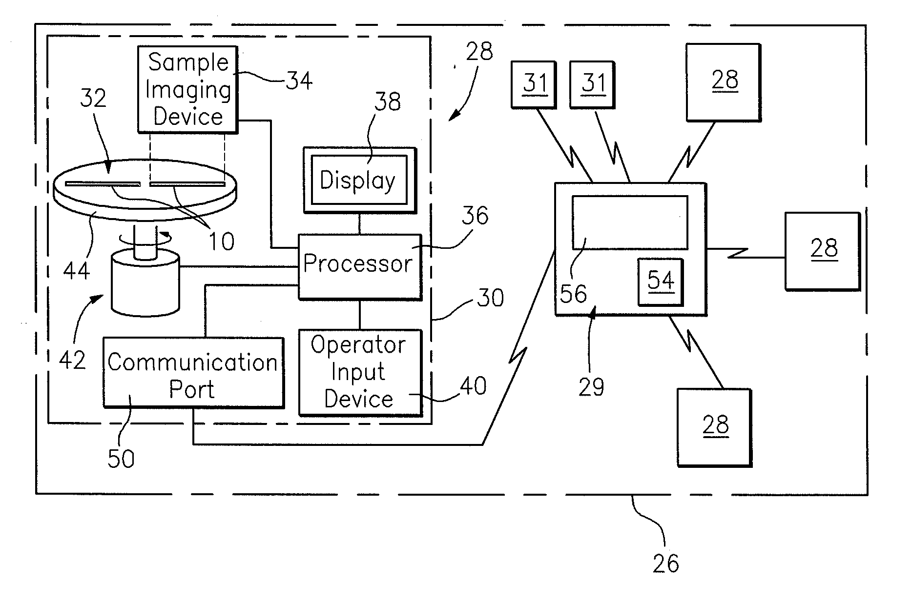 Method and apparatus for remotely performing hematologic analysis utilizing a transmitted image of a centrifuged analysis tube