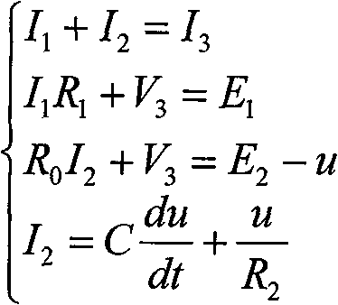 Method for measuring internal resistance of storage battery based on differential equation