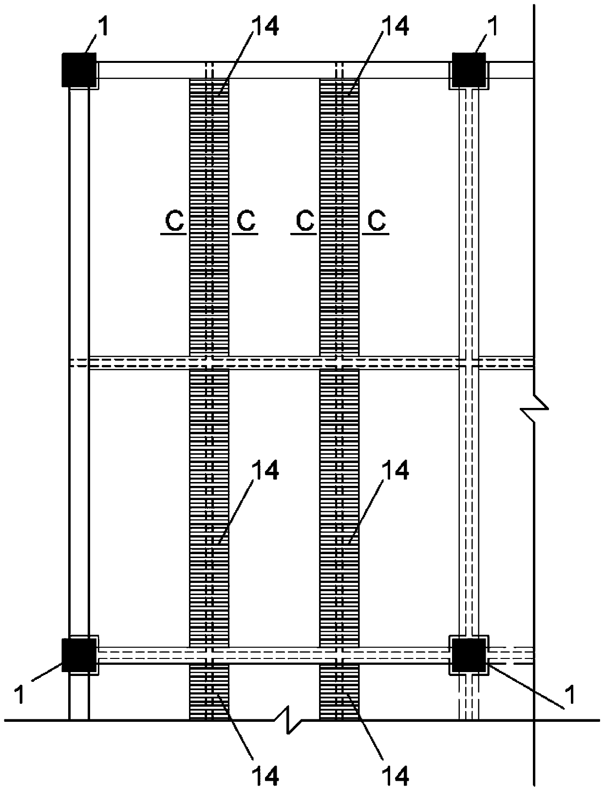 Cantilever platform-FRP sheet connecting structure and method for a precast concrete beam-slab system