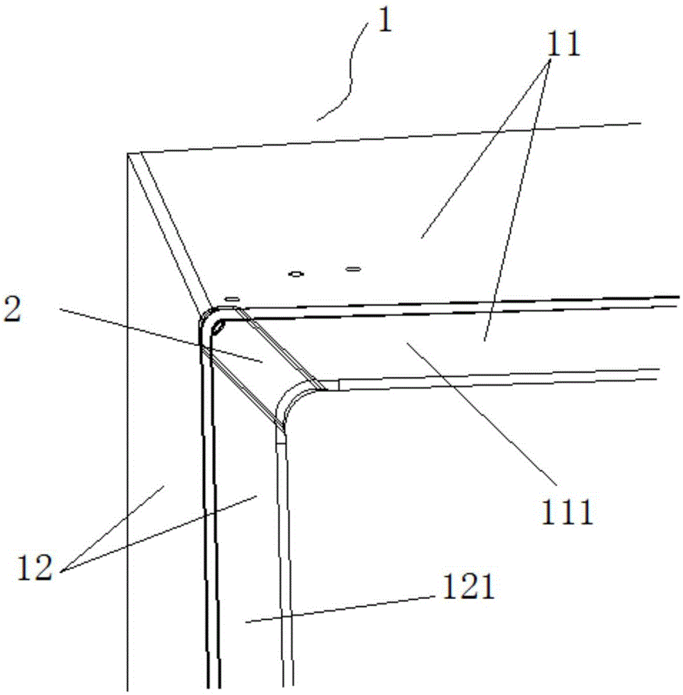 Bent U-shaped box shell bending and splicing structure