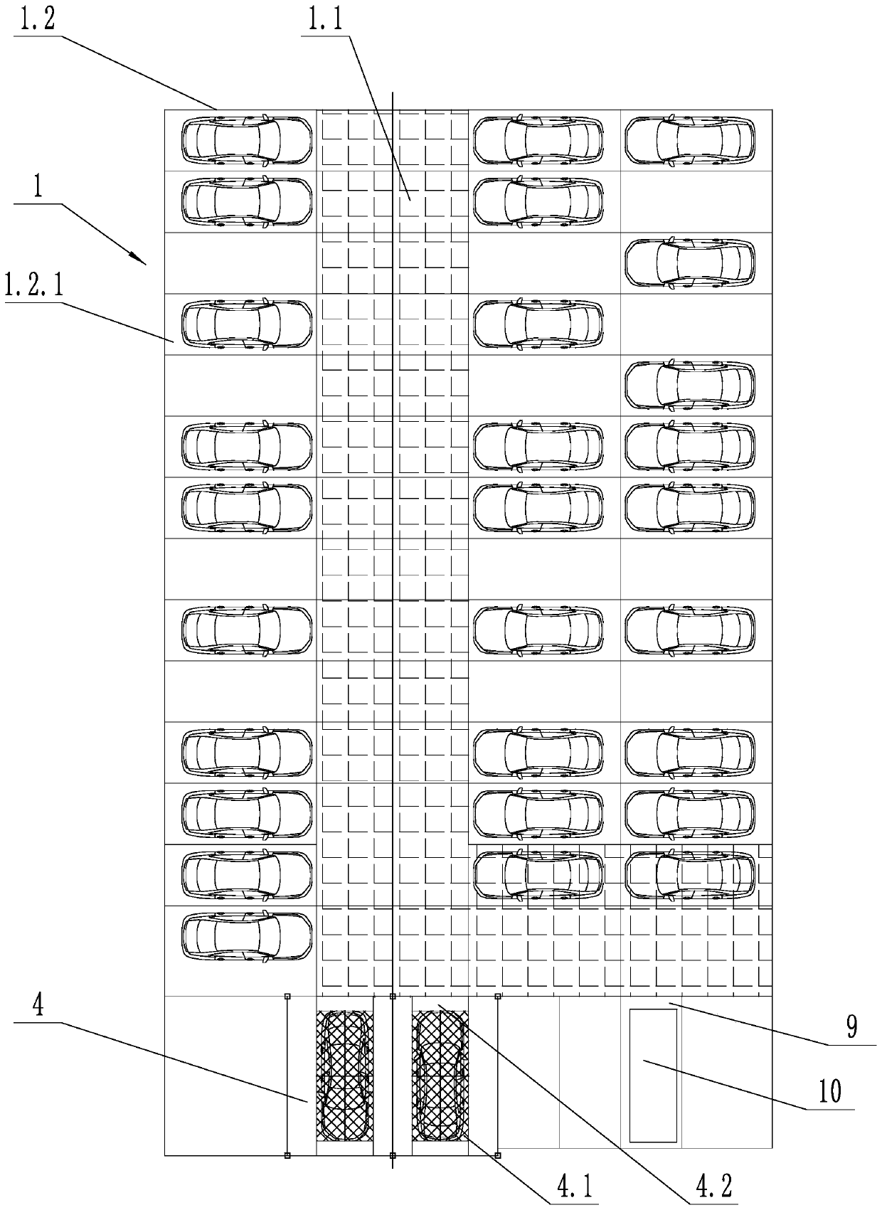 Intelligent intensive stereo garage and vehicle parking and picking-up method