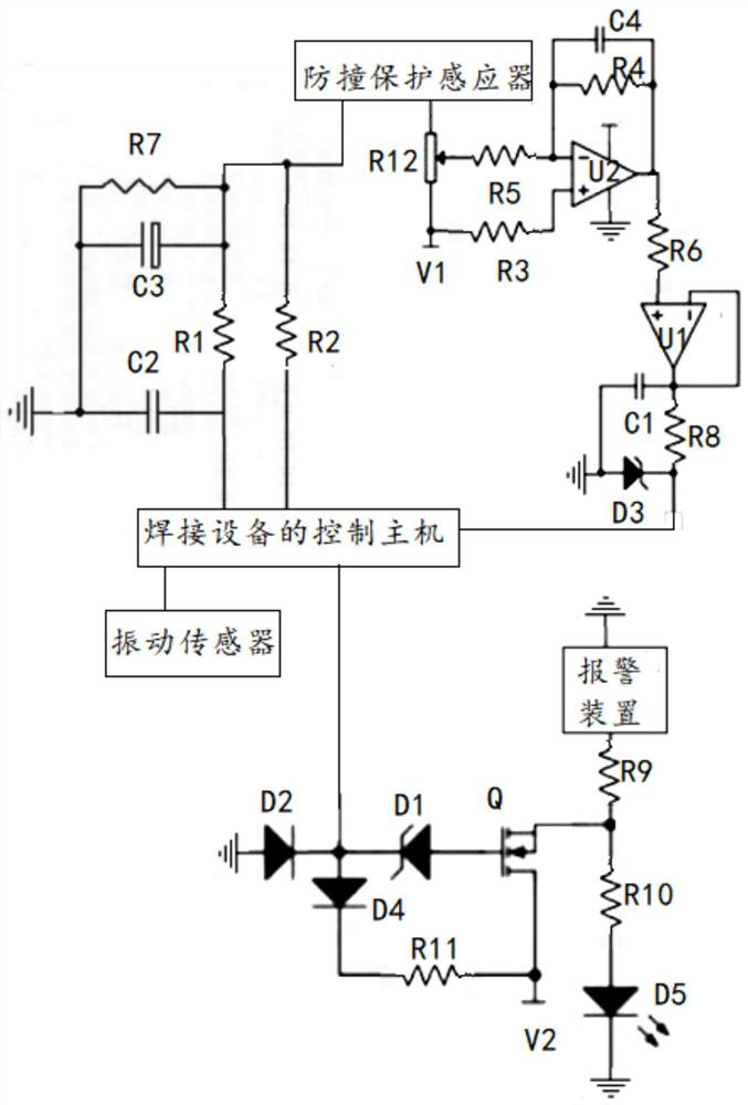 An anti-collision protection device for laser welding with swing head