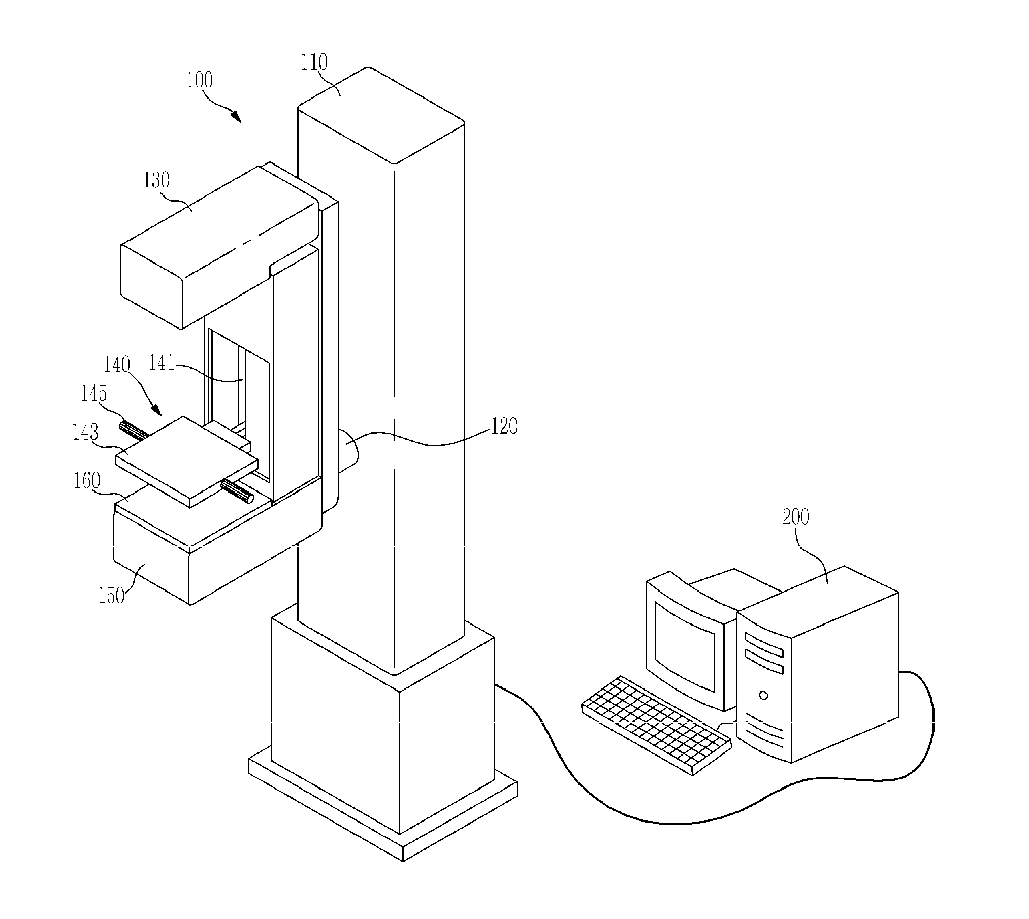 Method and apparatus for forming x-ray mammogram