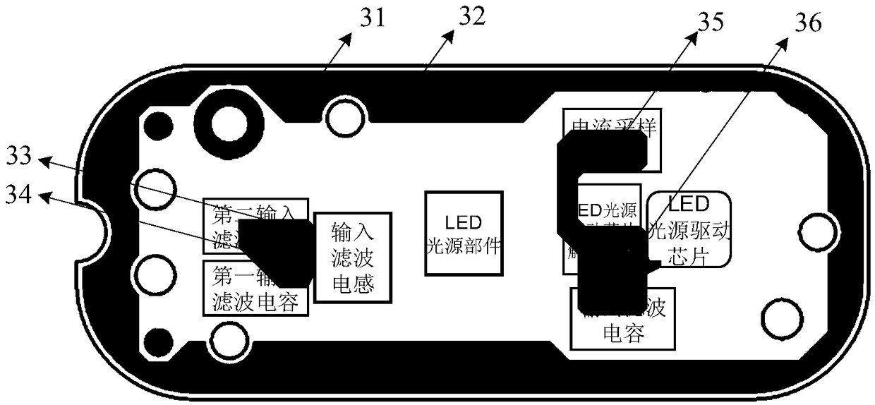 PCB layout system suitable for automotive LED lamp