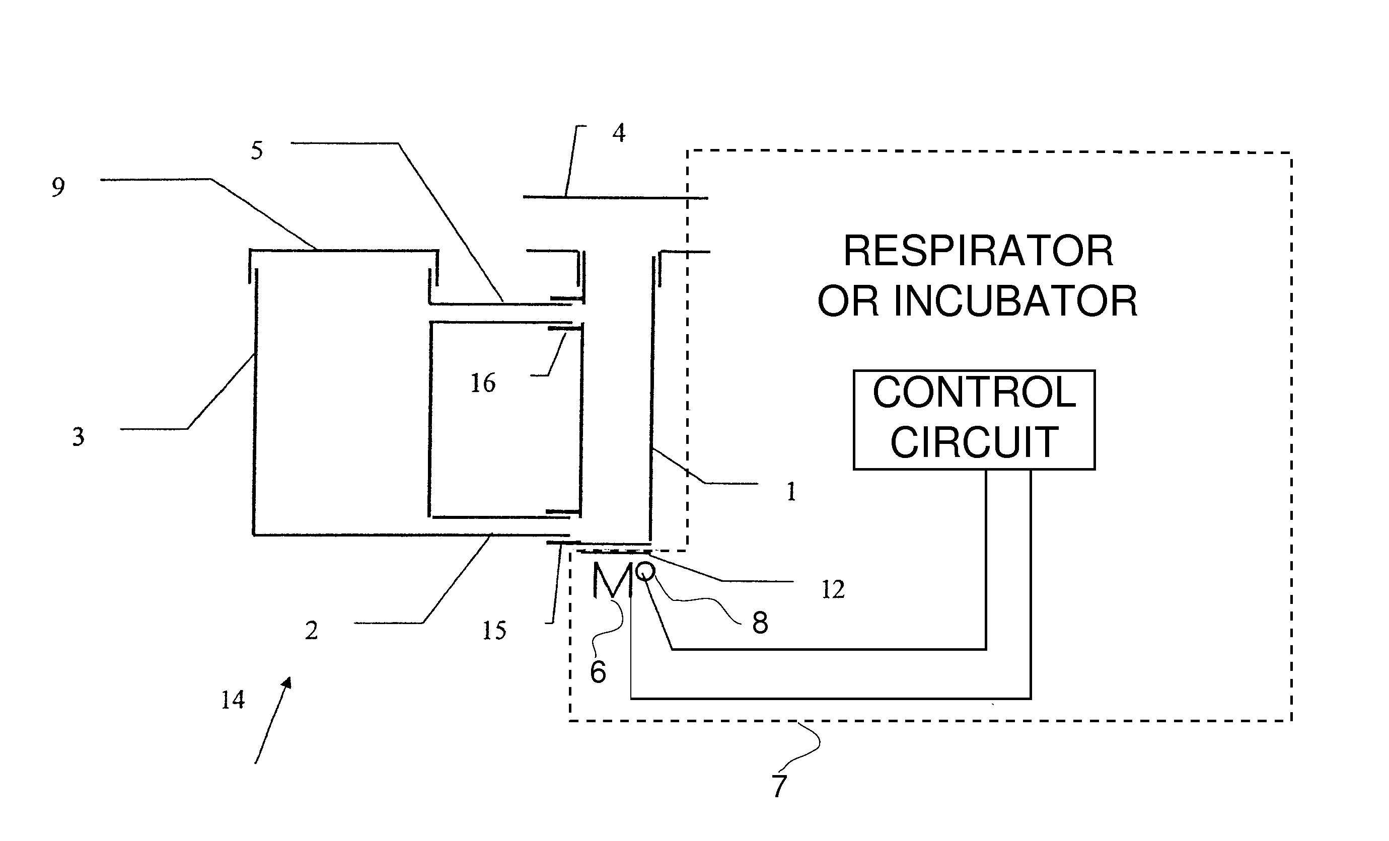 Air humidifier for respirators and incubators