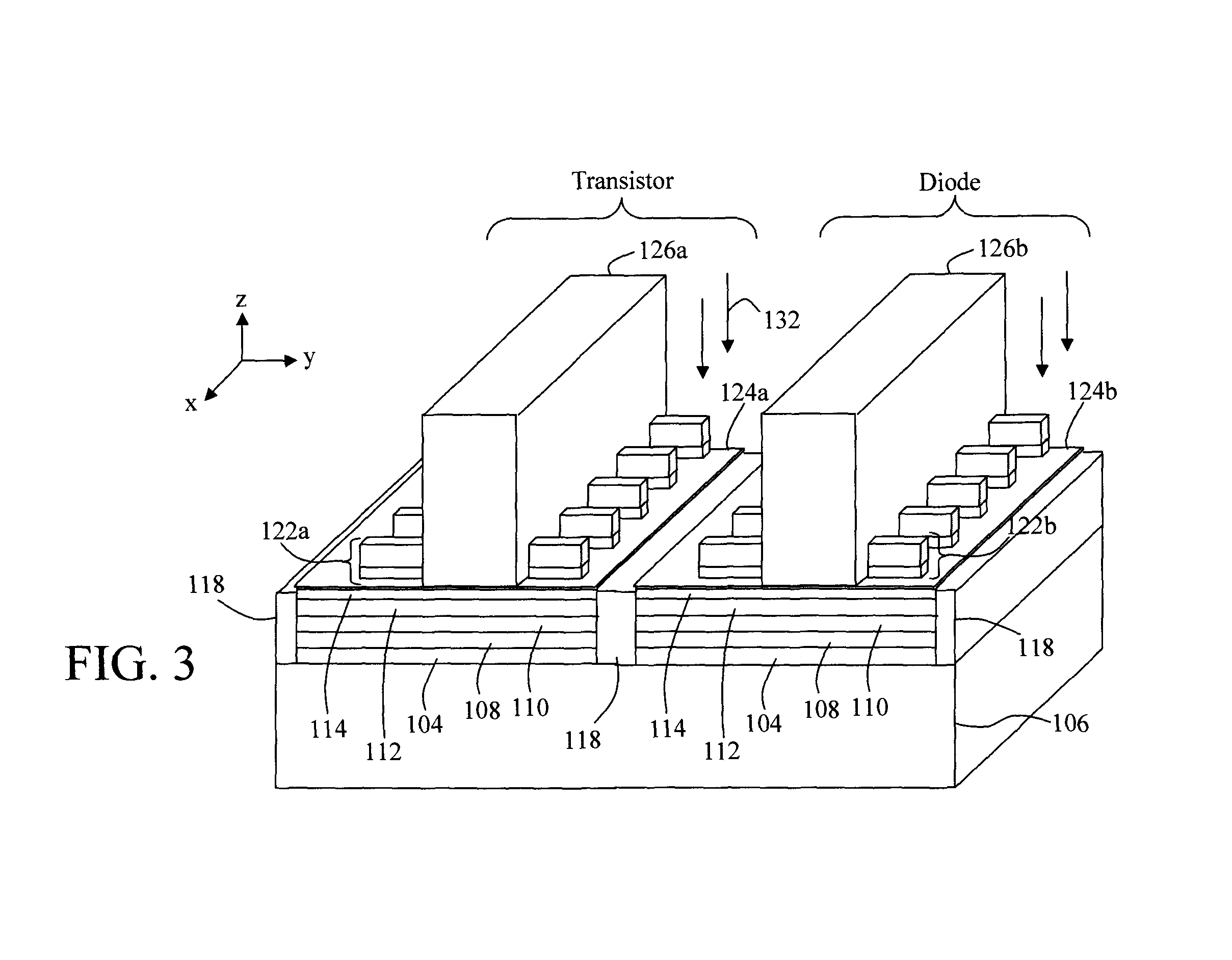 Diode structure and method for wire-last nanomesh technologies