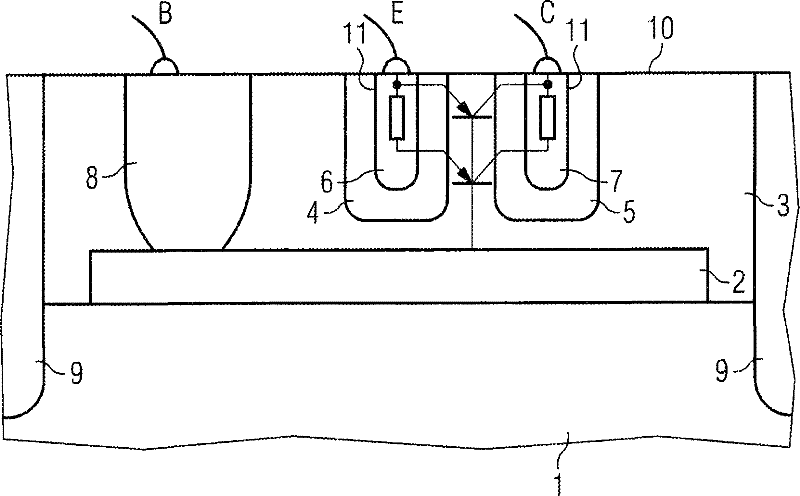 Lateral bipolar transistor and method of production