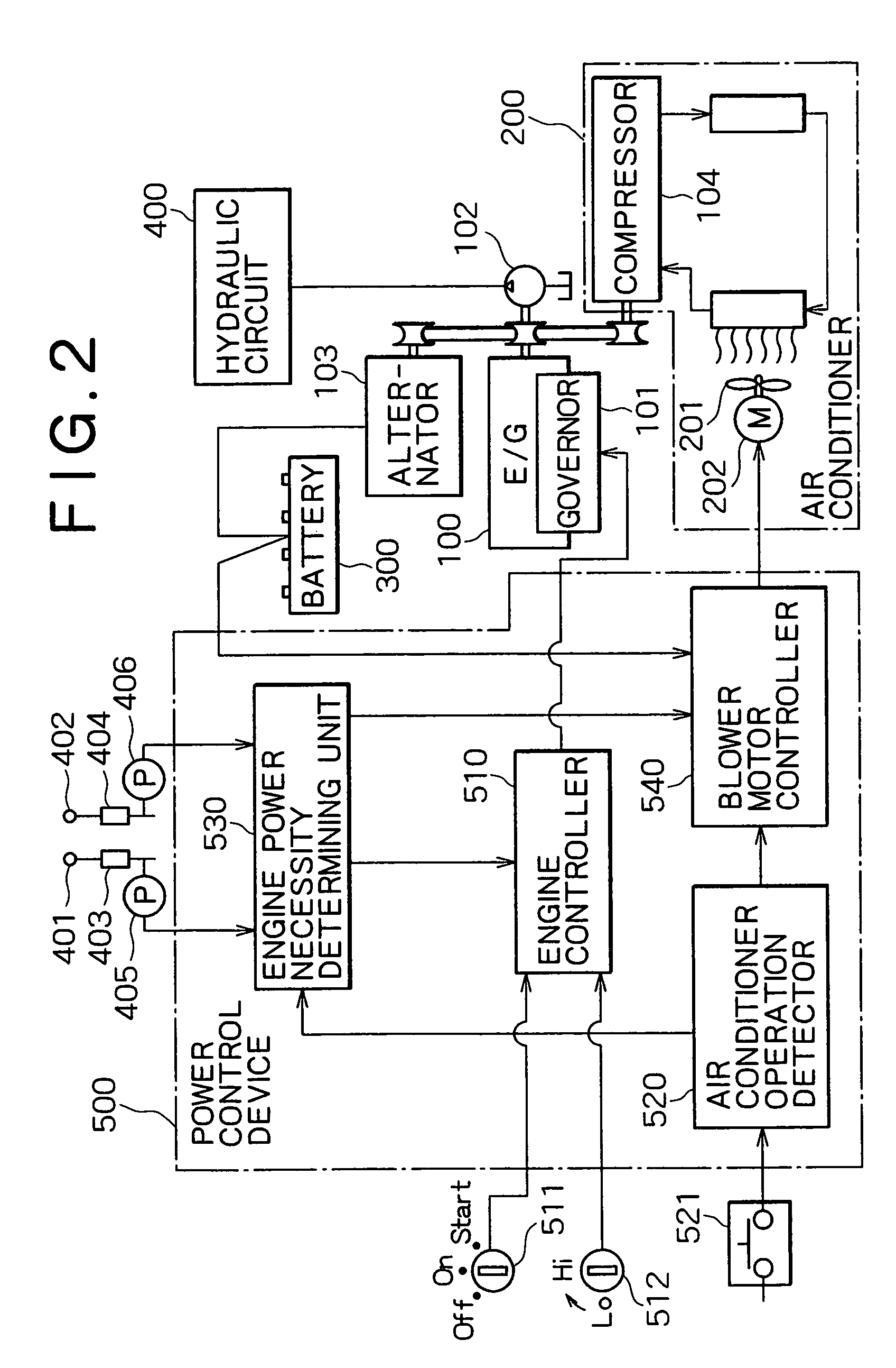 Power control device for construction machine