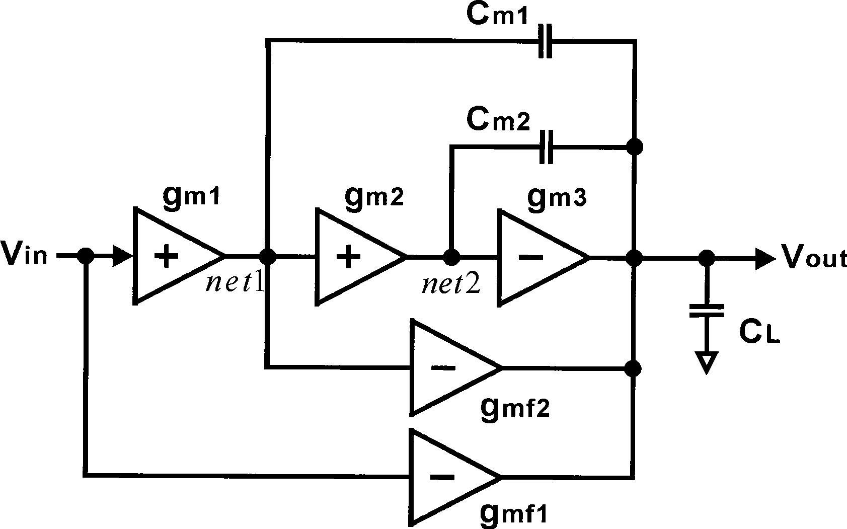 Transconductance-capacitor compensation circuit for rolling over network