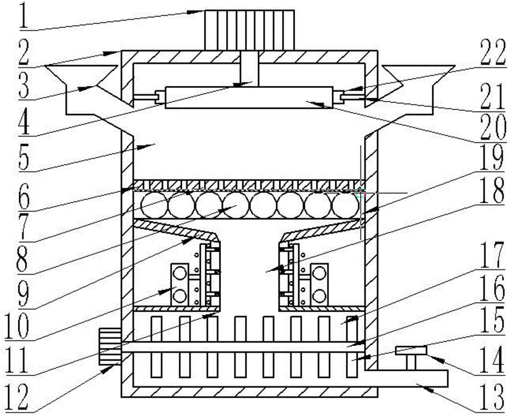 Device for crushing, drying and stirring building material