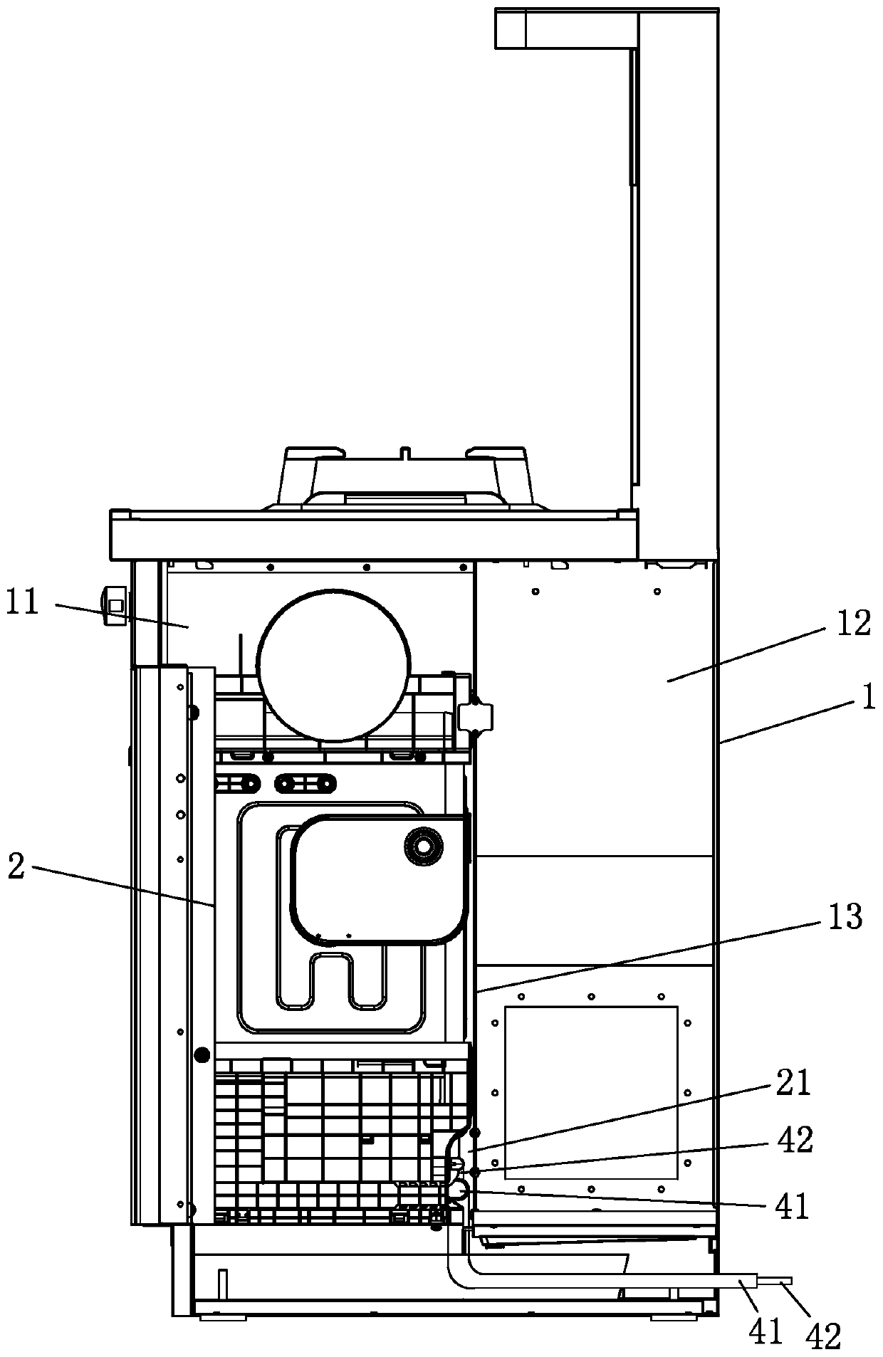 Integrated stove with dishwasher