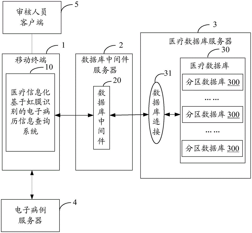 Medical informatization iris recognition-based electronic medical record information inquiry system and method