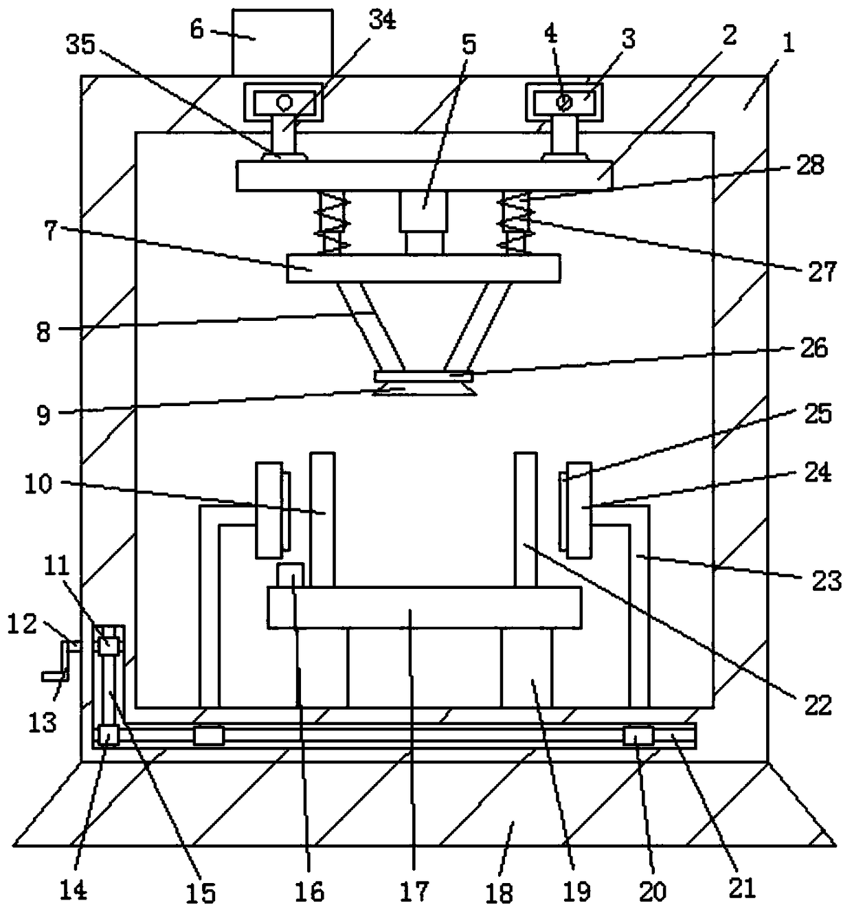 Paperboard conveying device for packaging box processing