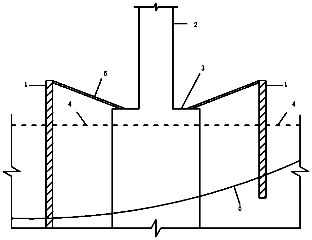 Water area bridge flexible anti-collision wall and construction method thereof