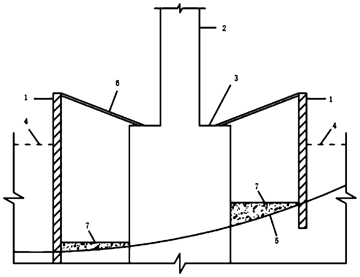 Water area bridge flexible anti-collision wall and construction method thereof