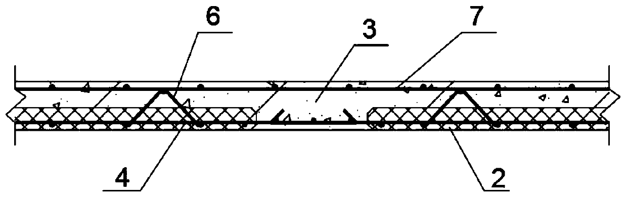 Fiber sheet concrete bidirectional laminated slab close-splicing connection structure and implementation method