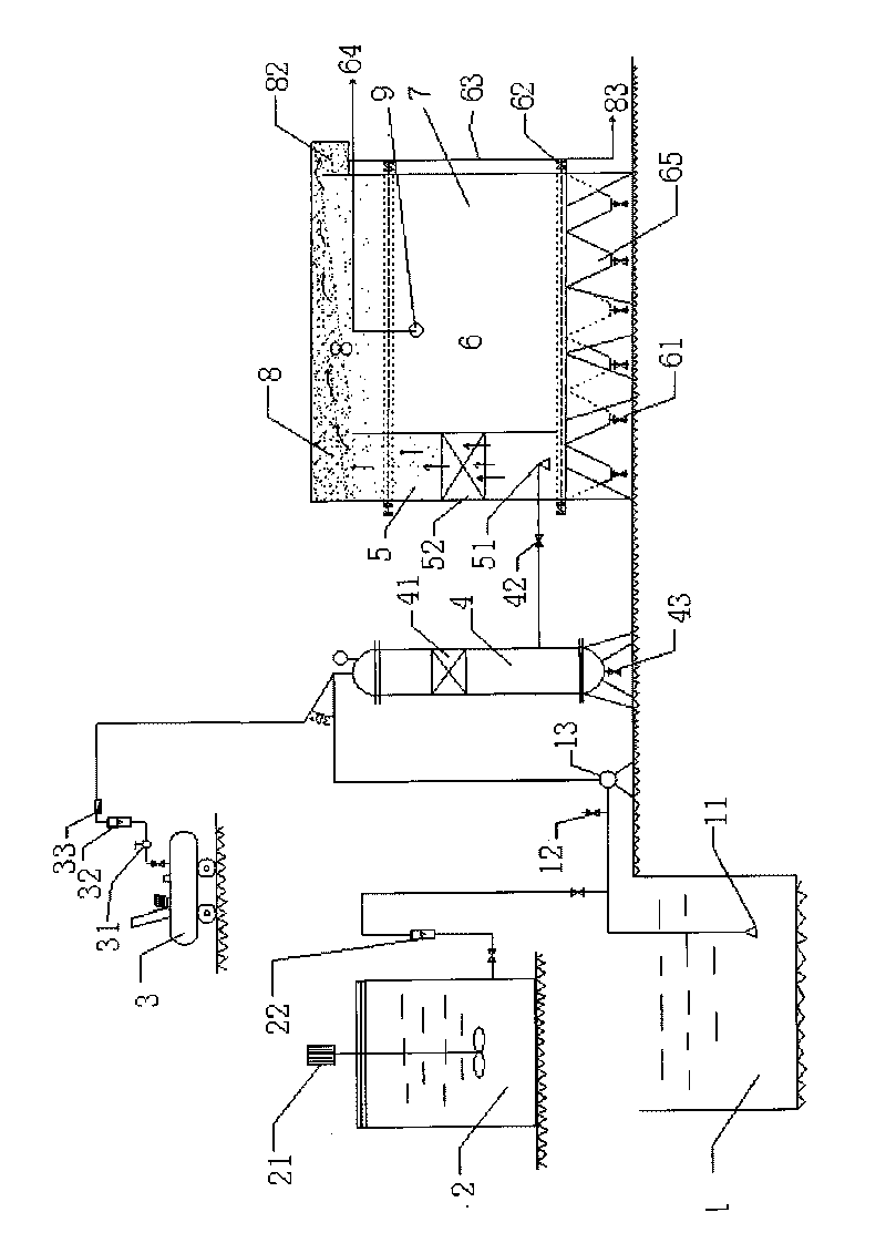 Totally-dissolved deep-layer air floatation combined device and sewage treatment method thereof