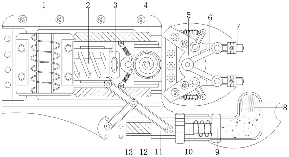 Self-adaptive auxiliary device for safety protection of engraving clamping force of glasses frame