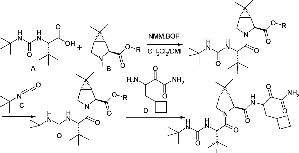 Method for preparing (1S, 5S)-6,6-dimethyl-3-azabicyclo [3.1.0] hexane-2-carboxylic acid alkyl ester