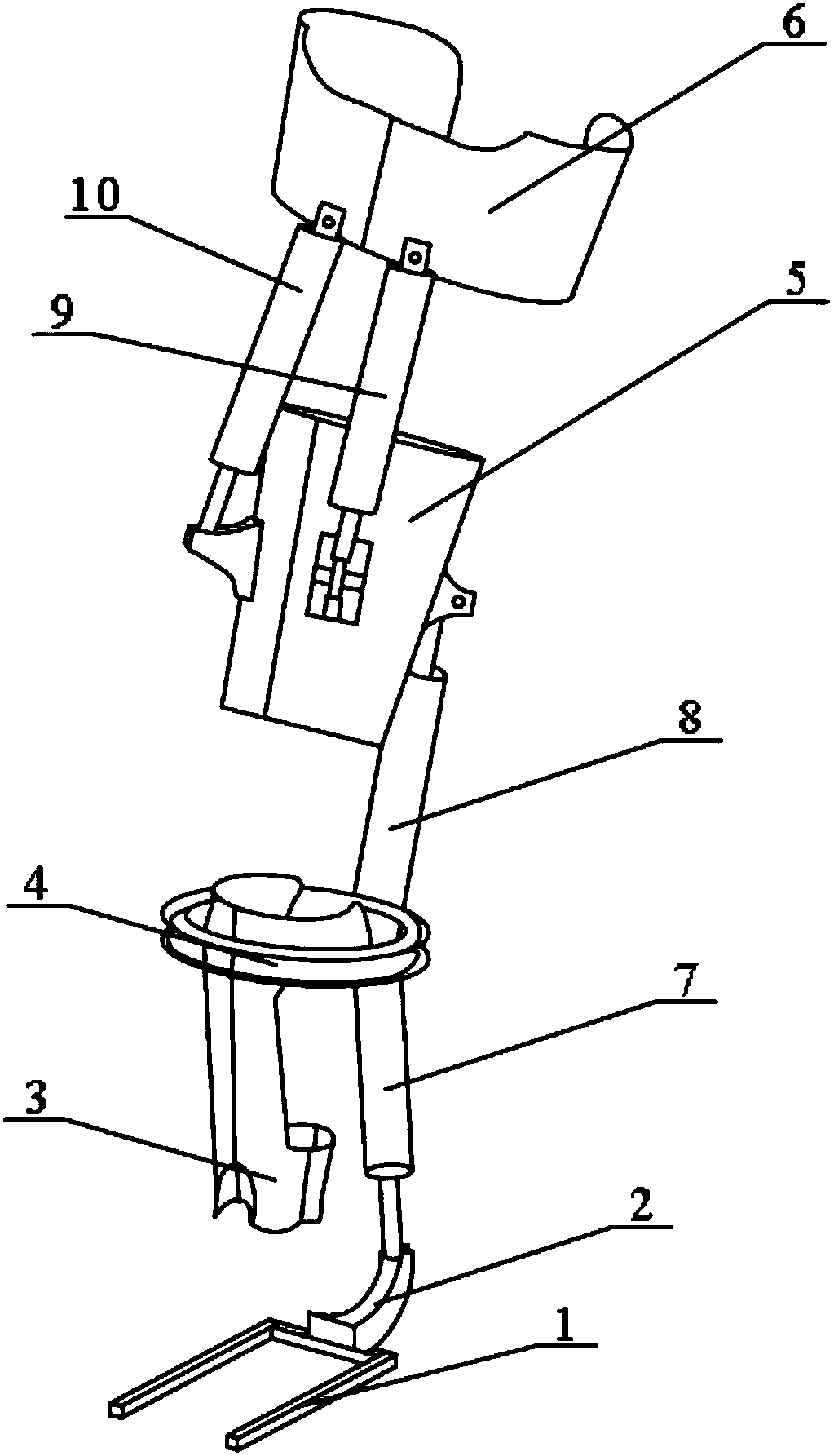 Lower limb exoskeleton power assisting device and control method thereof