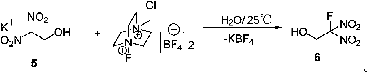 Preparation method of 2-fluoro-2, 2-dinitroethanol