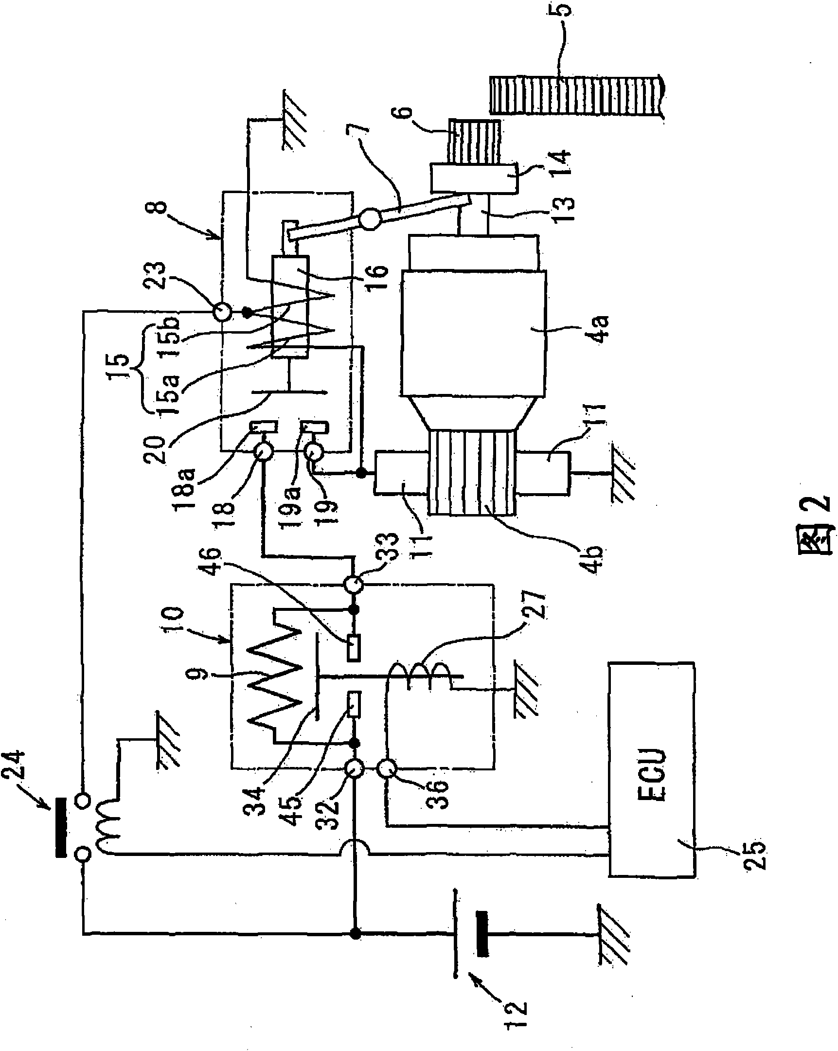 Starter solenoid switch with improved arrangement of resistor