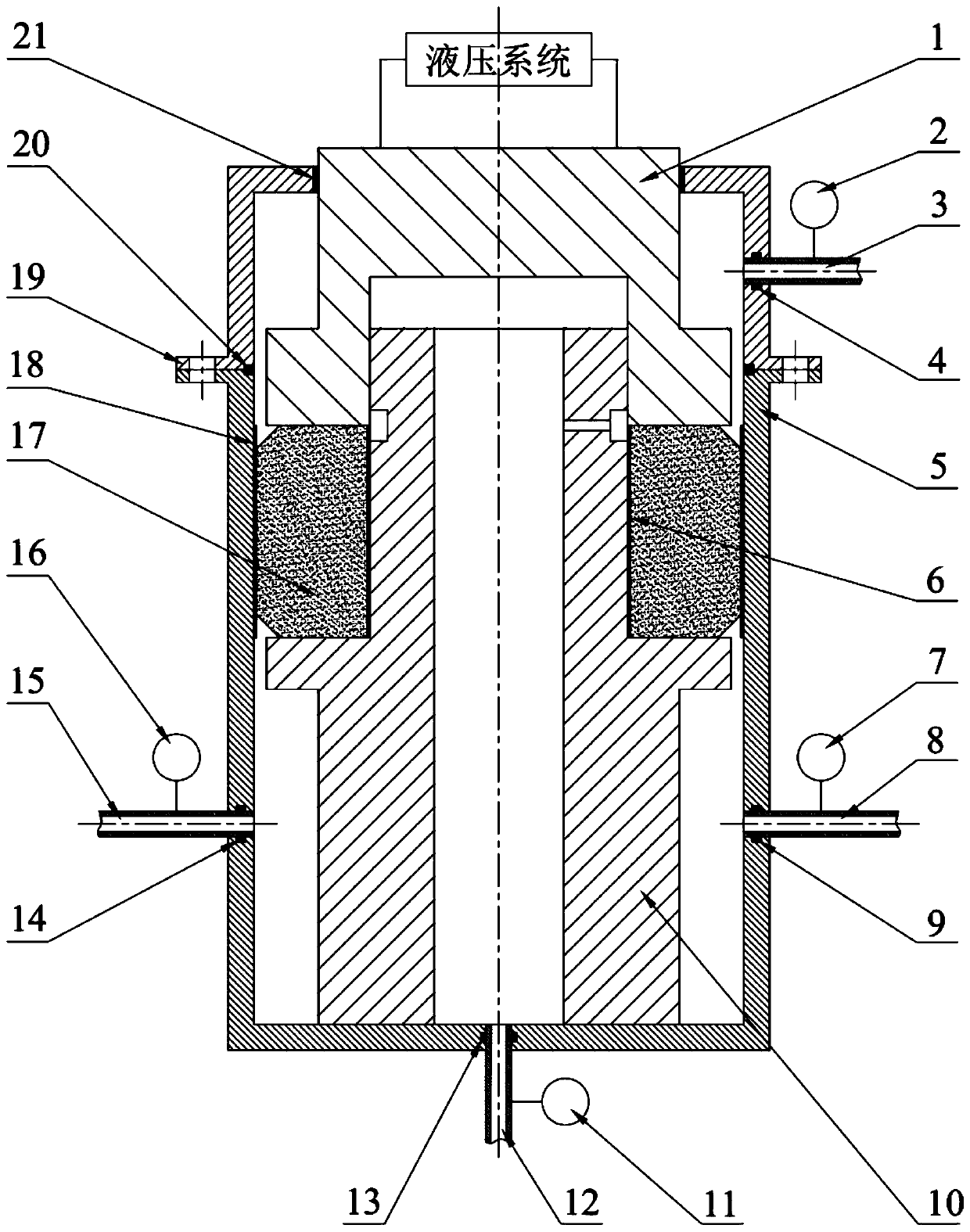 A device for testing the sealing performance of a packer rubber cylinder