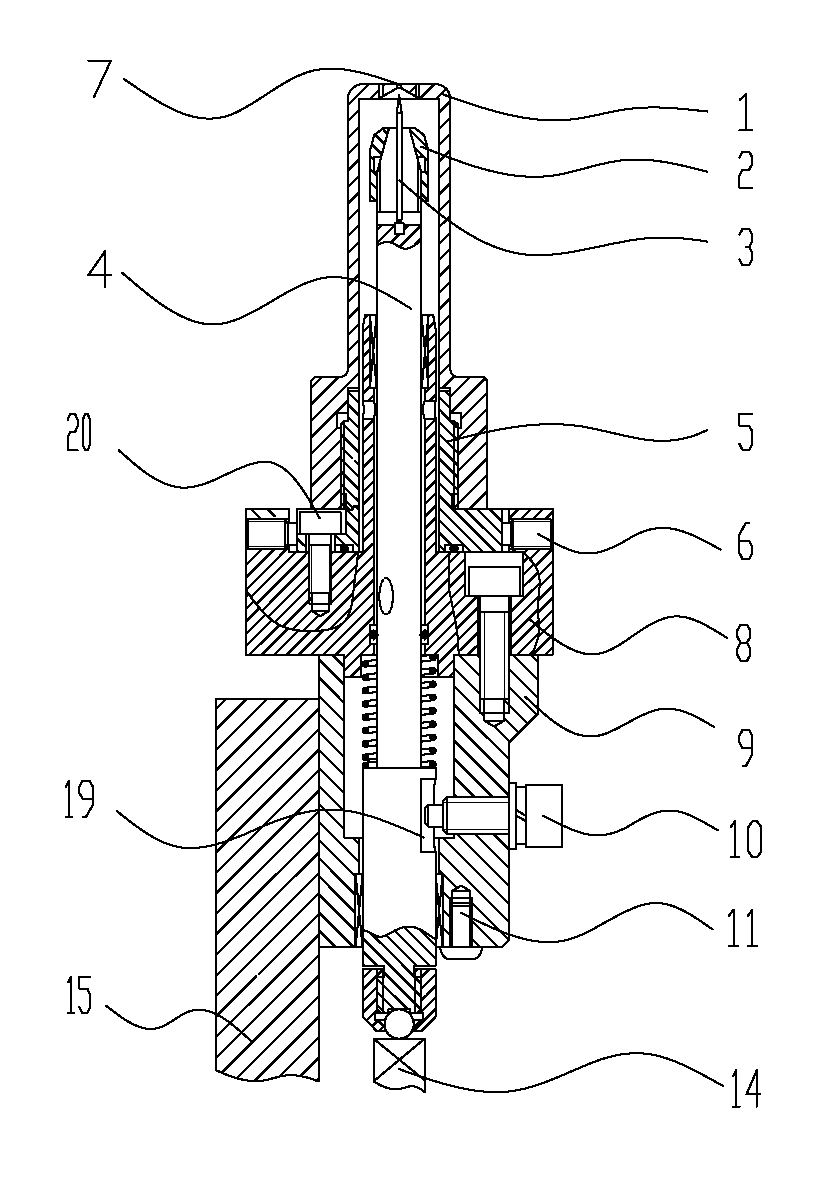 Ejector pin device of die grading equipment