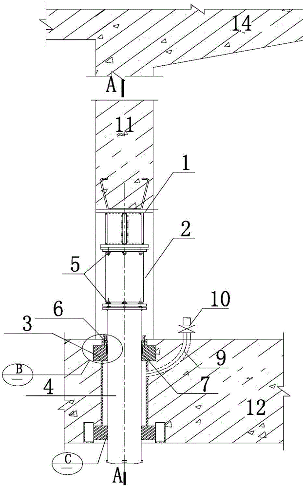Construction method of temporary support of double-hole three-pipe gallery immersed tunnel and its vertical jack