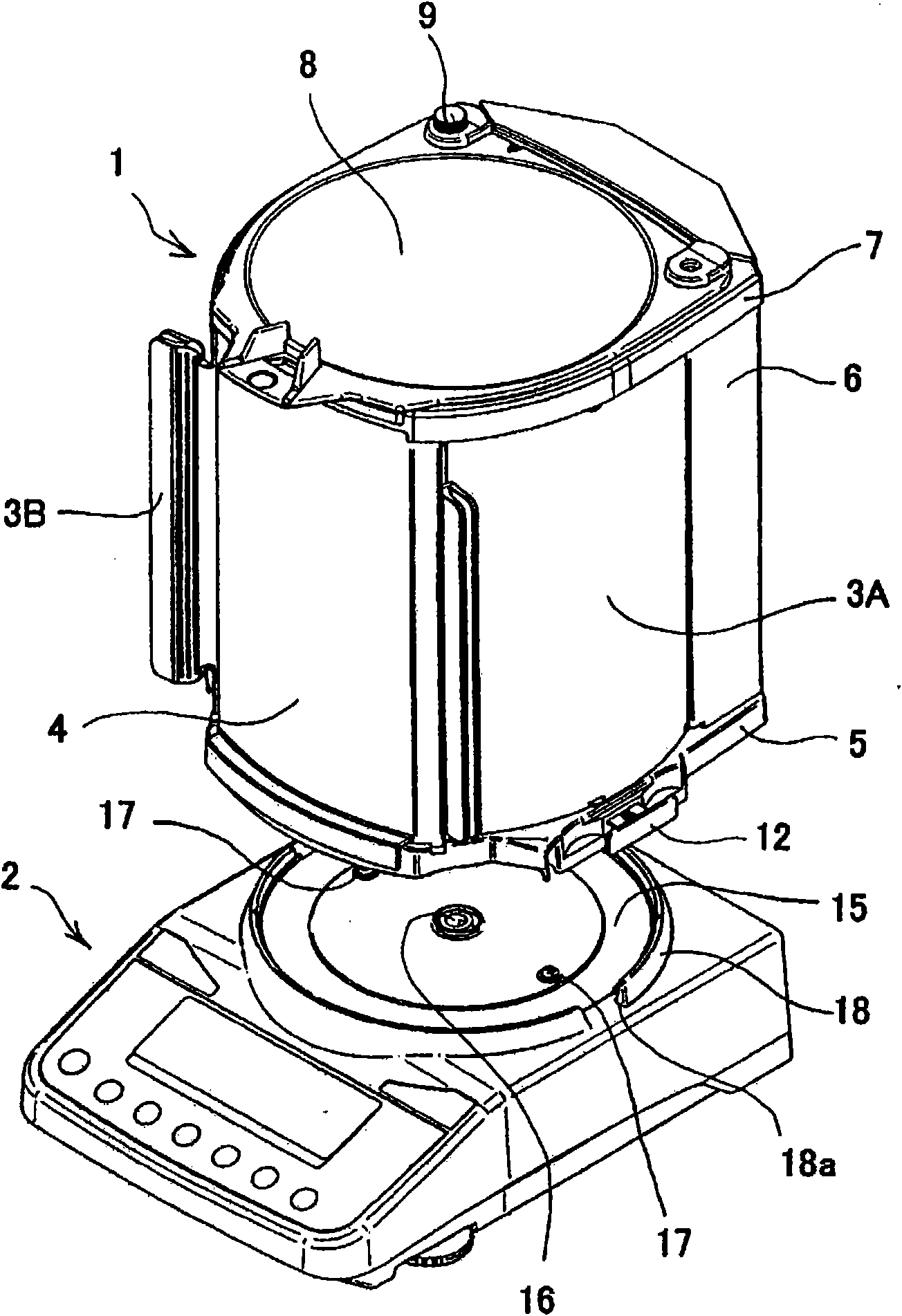 Detachable windshield for weighing device