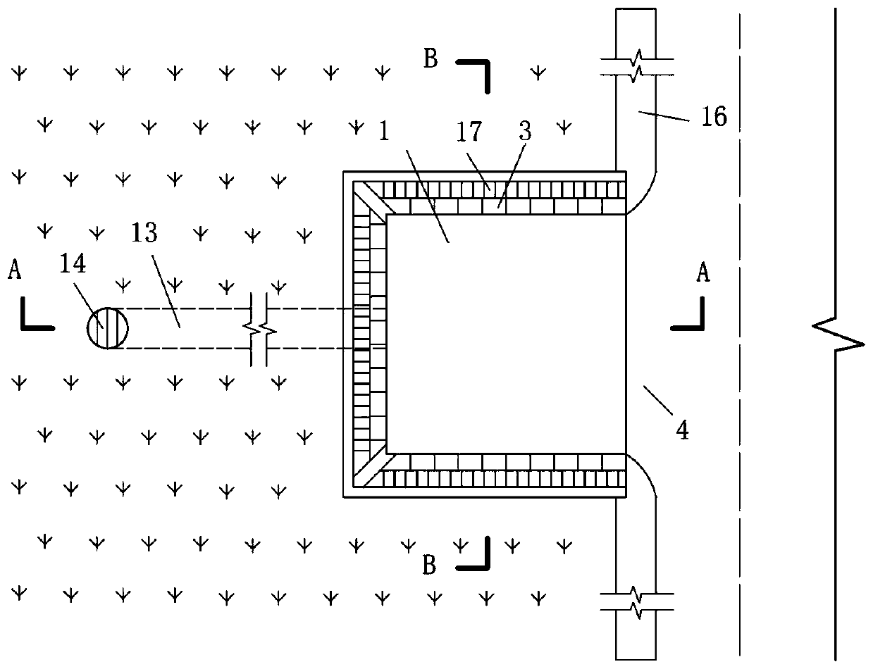 Inflow port structure for biological retention facility