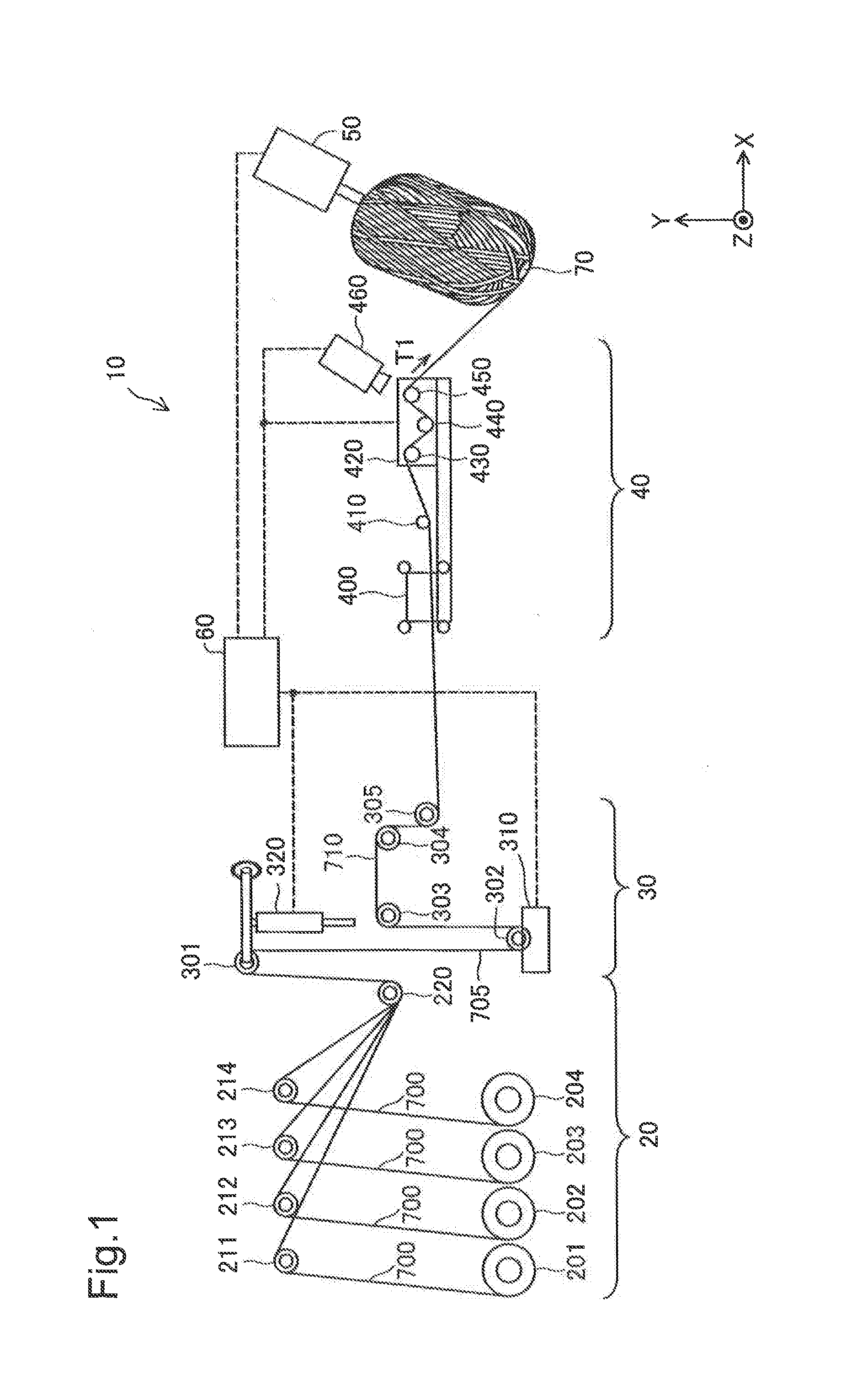 Filament winding apparatus and method of controlling filament winding apparatus