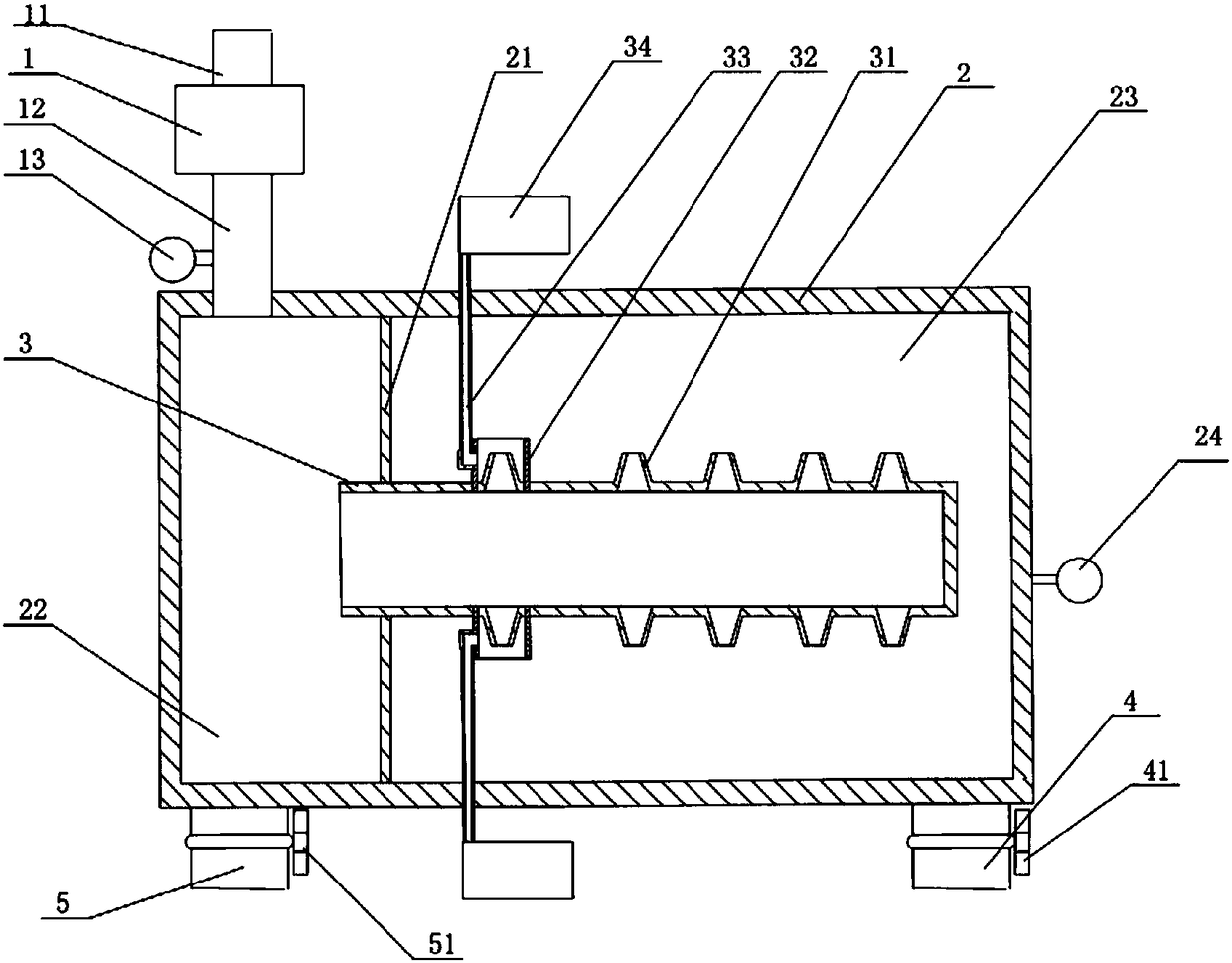 Pressurized turbulent mixing device