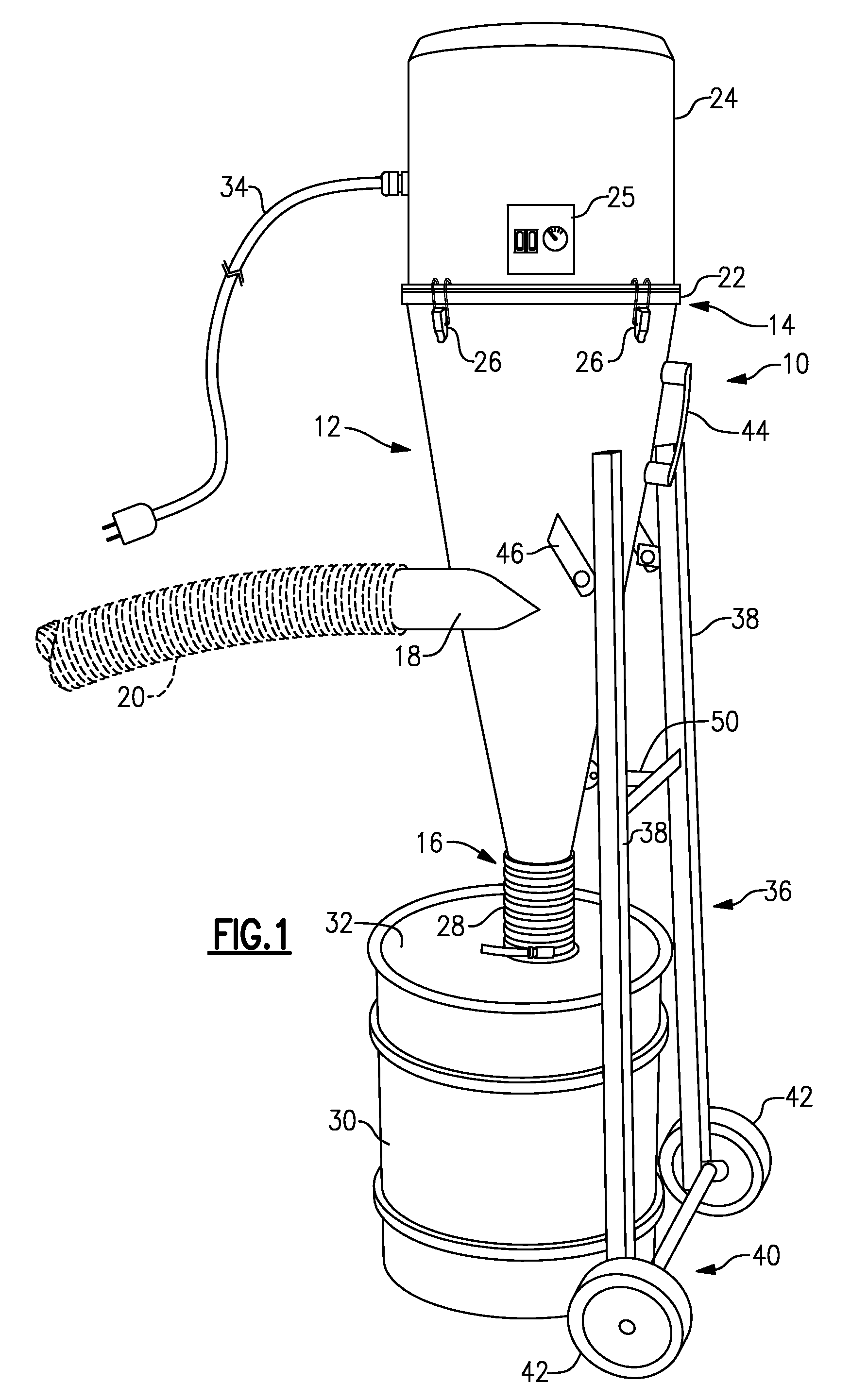 Portable cyclonic dust collector/vacuum cleaner