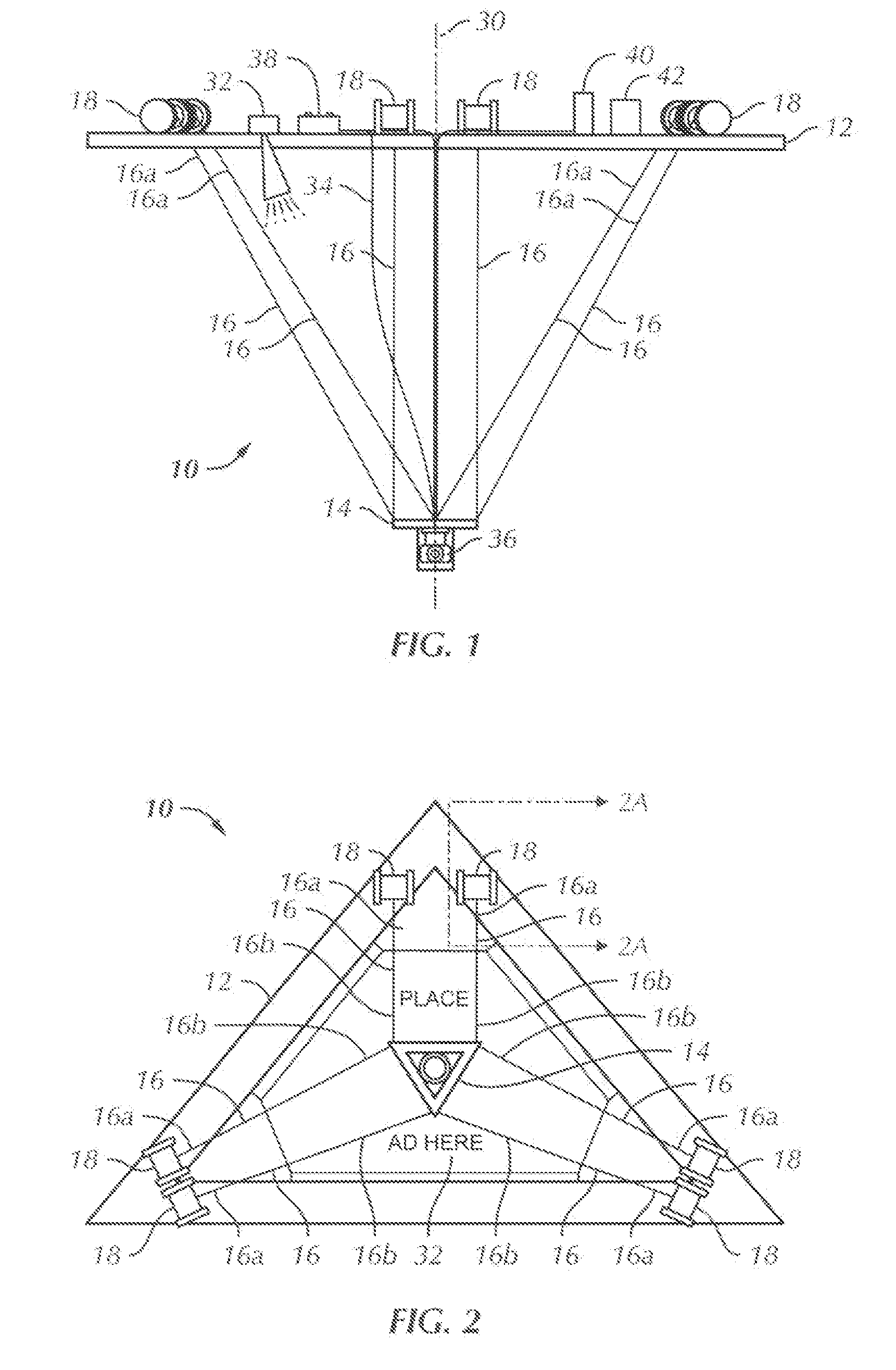 Aerial support structure and method for image capture