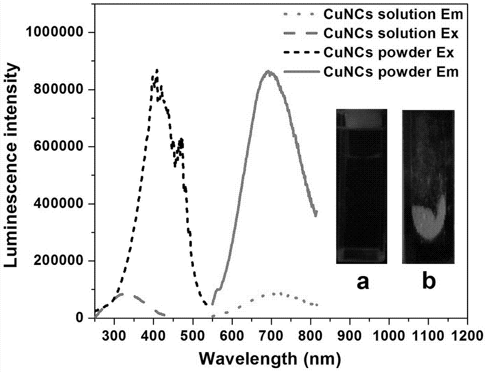 Method for synthesizing copper nano-clusters modified by silane in one step and application of copper nano-clusters modified by silane in detecting trace water-content in organic solvent