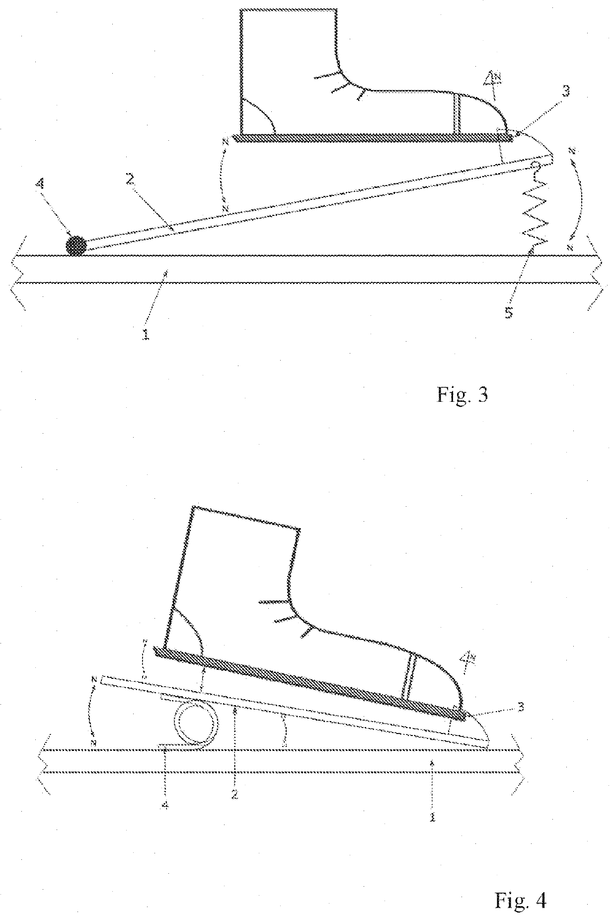 Binding allowing lifting of the front as well as the heel of the users foot