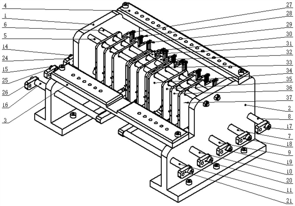 Adjusting mechanism for adjustable multiple receivers of isotope magnetic mass spectrometer